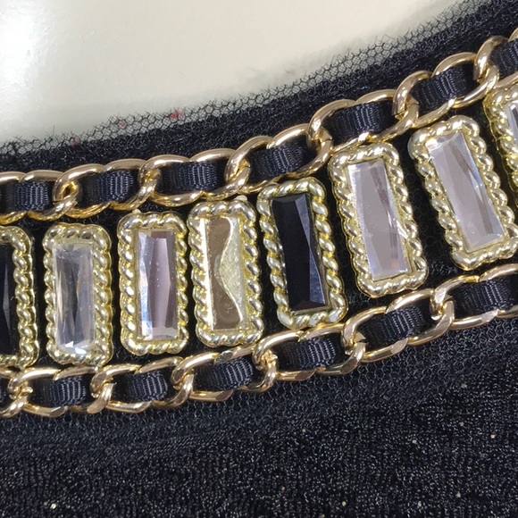 La Vanya long sparkly tunic sweater embellished Collar rhinestones - Picture 5 of 11